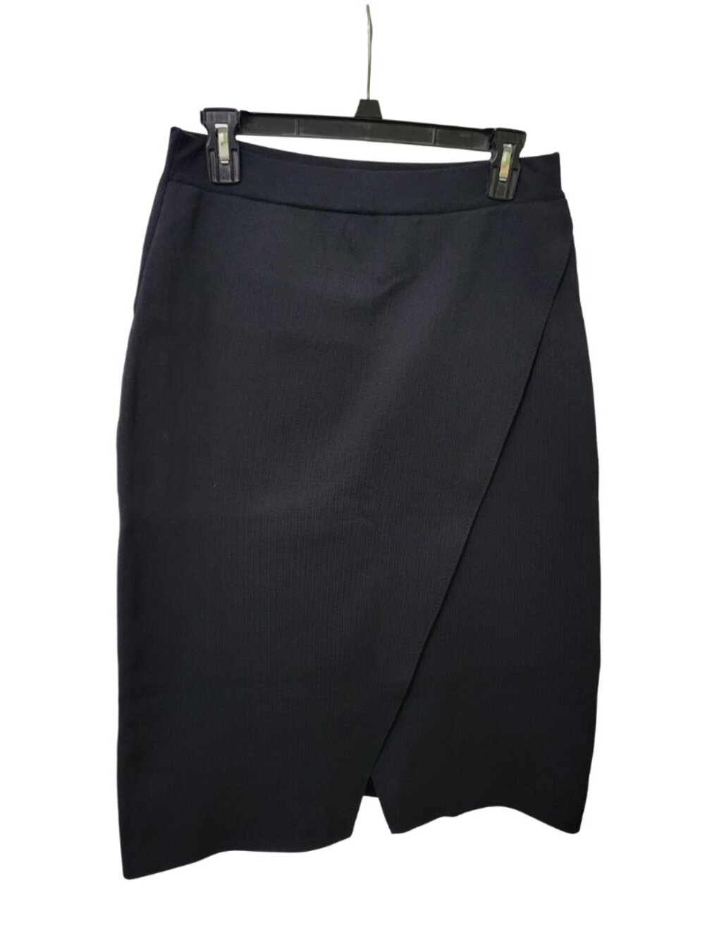 Wrap-front pencil skirt - Black | Large